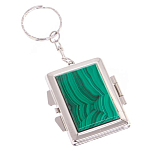 Зеркало брелок складное двухстороннее из натурального камня Малахит Stone Mirrors варинант исполнения - 1 | Loft Concept в Новосибирске