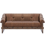 Трехместный диван Duncan винтажная коричневая кожа варинант исполнения - 1 | Loft Concept в Новосибирске