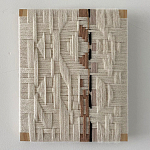 Текстильное панно ручной работы из хлопкового шнура wall panel line beige варинант исполнения - 1 | Loft Concept в Новосибирске