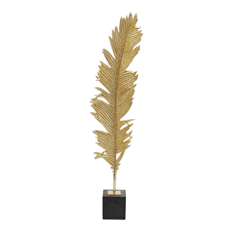 Декоративная статуя из металла Golden Feather Глянцевое золото Черный в Новосибирске | Loft Concept 