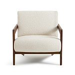 Кресло с обивкой из белого букле Armchair White Boucle варинант исполнения - 4 | Loft Concept в Новосибирске