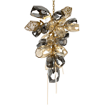 Люстра подвесная вытянутой формы с плафонами из стекла и металла с двумя вертикальными подвесками Gilded Mirage  варинант исполнения - 7 | Loft Concept в Новосибирске