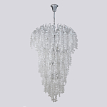 Люстра с прозрачными и белыми подвесками в виде лепестков FAIRYTREE Light варинант исполнения - 2 | Loft Concept в Новосибирске