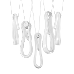 Подвесной светильник белого цвета с 6-ю изогнутыми плафонами Flow Loop варинант исполнения - 8 | Loft Concept в Новосибирске