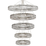 Многоярусная Люстра Elizabeth Хром Вертикальная композиция из пяти хрустальных светильников варинант исполнения - 1 | Loft Concept в Новосибирске