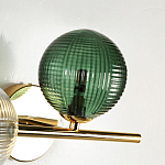 Бра с рифлёными шарообразными плафонами прозрачного и зелёного цвета Bolle Multi Color hanging lamp варинант исполнения - 4 | Loft Concept в Новосибирске