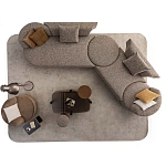 Угловой диван Calypso с поворотным механизмом и пуфом   варинант исполнения - 6 | Loft Concept в Новосибирске