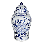 Ваза с крышкой и синим цветочным узором Blue & White Ornament  варинант исполнения - 1 | Loft Concept в Новосибирске