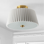 Потолочный светильник с белым плиссированным абажуром Ganglion варинант исполнения - 3 | Loft Concept в Новосибирске