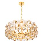 Люстра круглая золотого цвета с круглыми хрустальным элементами Solyria варинант исполнения - 5 | Loft Concept в Новосибирске