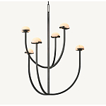 Люстрас 6-ю мраморными плафонами в форме купола Light Warm Light варинант исполнения - 7 | Loft Concept в Новосибирске