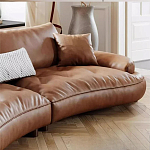 Диван кожаный с каркасом из массива дерева Medieval Furniture варинант исполнения - 6 | Loft Concept в Новосибирске