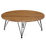 Стол журнальный c коричневой круглой столешницей на четырех черных ножках Charm Coffee Table варинант исполнения - 1 | Loft Concept в Новосибирске