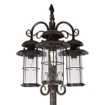 Уличный фонарь с тремя стеклянными плафонами и коваными элементами Elysian Lanterns варинант исполнения - 4 | Loft Concept в Новосибирске