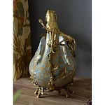 Чаша голубого цвета с оранментом и и бронзовыми фигурами леопардов Eden Garden варинант исполнения - 10 | Loft Concept в Новосибирске