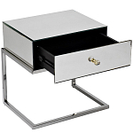 Тумбочка зеркальная с ящиком Mirror Chrome Cabinet варинант исполнения - 2 | Loft Concept в Новосибирске