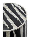 Приставной круглый столик с инкрустацией Black and White Geometry Stool варинант исполнения - 2 | Loft Concept в Новосибирске