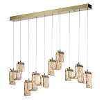 Подвесной светильник линейный с плафонами волнистой формы из фактурного стекла Big Wave варинант исполнения - 6 | Loft Concept в Новосибирске