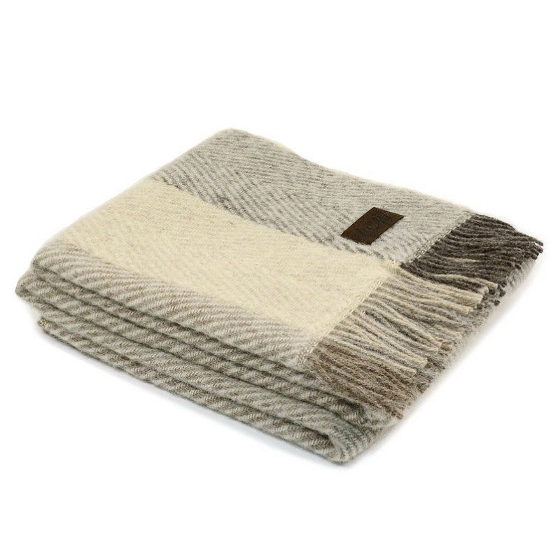 Плед VADSO SPINA 1001 Marzotto Бежево-серый в Новосибирске | Loft Concept 