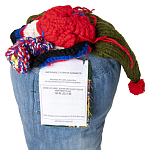 Подушка из джинсовой одежды и вязания Heart&Brain варинант исполнения - 3 | Loft Concept в Новосибирске