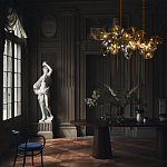 Люстра подвесная с 22-мя гранёными стеклянными плафонами с вертикальными подвесками Gilded Mirage  варинант исполнения - 9 | Loft Concept в Новосибирске