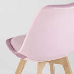 Стул с мягким велюровым сиденьем Arvika Pink варинант исполнения - 6 | Loft Concept в Новосибирске