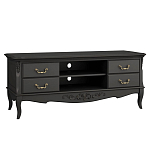 ТВ-тумба черная из массива бука с 4-мя ящиками и 2-мя полками Black Provence варинант исполнения - 2 | Loft Concept в Новосибирске