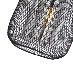 Подвесной светильник со стеклянным плафоном цилиндрической формы и металлической сеткой Metal Mesh Black варинант исполнения - 4 | Loft Concept в Новосибирске