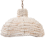 Подвесной светильник в виде купола декорированный белыми деревянными бусинами White Wooden Beads Hanging Lamp варинант исполнения - 1 | Loft Concept в Новосибирске