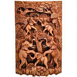 Панно из дерева пирамида из слонов Panel With Animals варинант исполнения - 1 | Loft Concept в Новосибирске