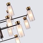 Люстра потолочная с 16-ю цилиндрическими плафонами из стекла и черным каркасом Noir Poise варинант исполнения - 2 | Loft Concept в Новосибирске