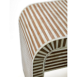 Тумбочка прикроватная с ящиком Tofino Stripes Bone Inlay Bedside Beige варинант исполнения - 4 | Loft Concept в Новосибирске