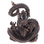 Декоративная статуэтка Дракон Fuzanglong Dragon Dark Bronze Statuette варинант исполнения - 2 | Loft Concept в Новосибирске