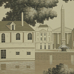 Обои ручная роспись Monuments of Paris Terre Foncée on scenic paper варинант исполнения - 3 | Loft Concept в Новосибирске