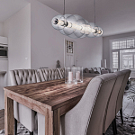 Подвесной светильник линейный с прозрачными стеклянными шарами разного диаметра Eurofase варинант исполнения - 9 | Loft Concept в Новосибирске