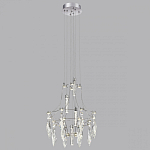 Люстра подвесная из металла с хрустальными подвесками прозрачного цвета Quasar 41 варинант исполнения - 12 | Loft Concept в Новосибирске