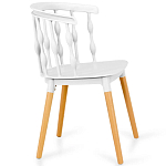 Пластиковый стул на ножках из массива бука Ferret Spiral White варинант исполнения - 3 | Loft Concept в Новосибирске