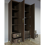 Большой шкаф с витриной Elsa Dreams Walnut варинант исполнения - 3 | Loft Concept в Новосибирске