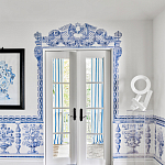 Обои ручная роспись Porto by Alessandra Branca Original colourway on dyed paper варинант исполнения - 2 | Loft Concept в Новосибирске