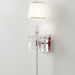 Бра с белым текстильным абажуром и хрустальными подвесками с декоративной кисточкой Lustre Reverie варинант исполнения - 4 | Loft Concept в Новосибирске