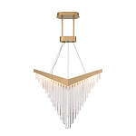 Люстра золотого цвета в форме галочки с каскадом длинных прозрачных трубок Eurofase варинант исполнения - 2 | Loft Concept в Новосибирске