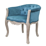 Кресло низкое в стиле прованс Louis French Armchair blue velour варинант исполнения - 3 | Loft Concept в Новосибирске