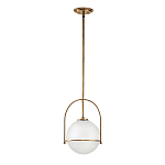 Подвесной светильник с белым плафоном в форме шара в арочной подвеске Hinkley варинант исполнения - 12 | Loft Concept в Новосибирске