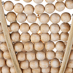 Люстра из деревянных бусин с подвесками в виде капель Wooden Beads варинант исполнения - 4 | Loft Concept в Новосибирске