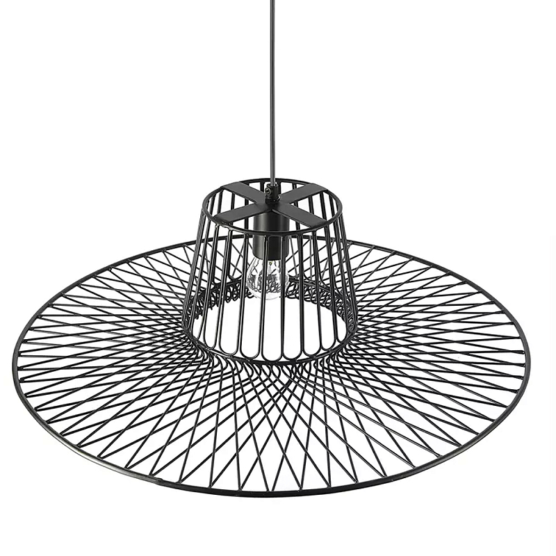 Подвесной светильник с плафоном из металлической сетки Lamp with Metal Mesh Shade Черный в Новосибирске | Loft Concept 