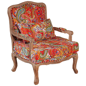Кресло с Орнаментом Красный Пейсли