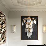 Люстра многоярусная с трубчатыми подвесками Dripping Crystals варинант исполнения - 4 | Loft Concept в Новосибирске