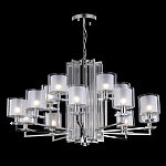 Люстра многоярусная с 15-ю цилиндрическими плафонами из стекла Laurent варинант исполнения - 2 | Loft Concept в Новосибирске