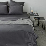 Постельное белье однотонное из сатина темно-серого цвета Eden Line варинант исполнения - 4 | Loft Concept в Новосибирске