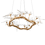 Люстра подвесная с прозрачными стеклянными птичками на ветвях Диаметр 100 см Serip Voa варинант исполнения - 8 | Loft Concept в Новосибирске